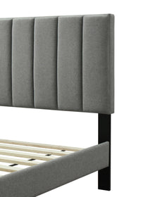 Twin Sized Channel Bed In A Box W Usb Gray Upholstered