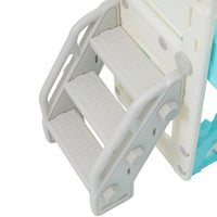 Kids Slide Playset Structure 8 In 1, Freestanding Ocean Themed Set With Slide, Arch Tunnel,Basketball Hoop And Telescope, Double Slides For Toddlers, Kids Climbers Playground Blue 50 99 Lbs Cute 1 To 2 Years Hdpe Indoor & Outdoor Use