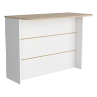 Fendi Kitchen Island With Large Workstation And 2 Tier Shelf White Light Pine White Light Oak Kitchen Modern Rectangular Stationary Kitchen Islands Particle Board Medium 40 55In