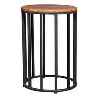 Atkins 15" Side Table Natural Metal & Wood