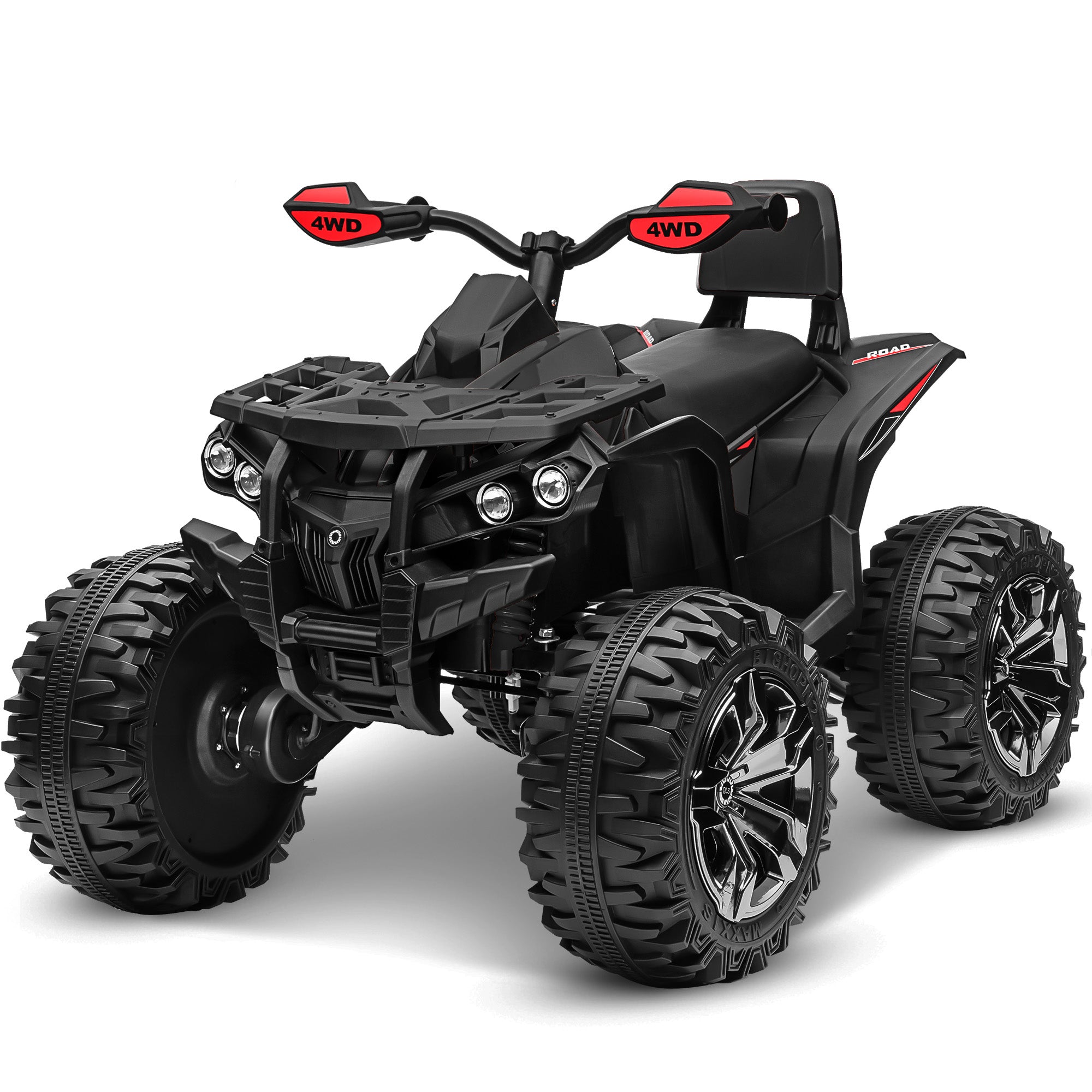 Kids Atv 4 Wheeler, 24V Kids Ride On Toy For Big Kid W Bluetooth, 800W Motor,Black Black Abs