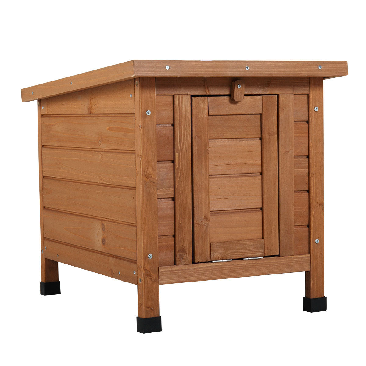 Modern Wooden Rabbit Cat Dog Hutch, Indoor Outdoor Retreat House With Openable Roof For Small Pets, Weatherproof, Bright Yellow Bright Yellow Wood