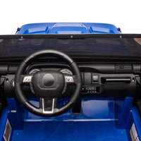 24V Two Seater Kids Ride On Truck Car W Parents Control,200W*2,Seat Width 20.28In,Four Wheel Suspension,Led Lights,Music,Mp3,Bluetooth,Two Independent Seat Belts,Suitable For Off Road For Kids Aged 3 Blue 100 149 Lbs Polypropylene