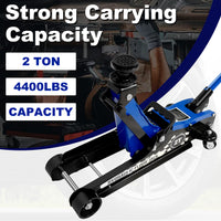 Floor Jack,2Ton 4400Lbs Low Profile Floor Jack,Hydraulic Floor Jack Lifting Range 85Mm 3.35" 360Mm 14.17",Blue Blue Steel