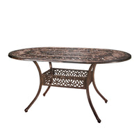 Tucson Cast Aluminum Dining Table, Shiny Copper Copper Aluminium