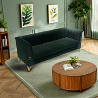 Fx P82 Gr Sofa 82.67'' W Velvet Sofa, Mid Century Sofa Furniture Chesterfield Couch For Living Room Sofa, Green Green Velvet 3 Seat