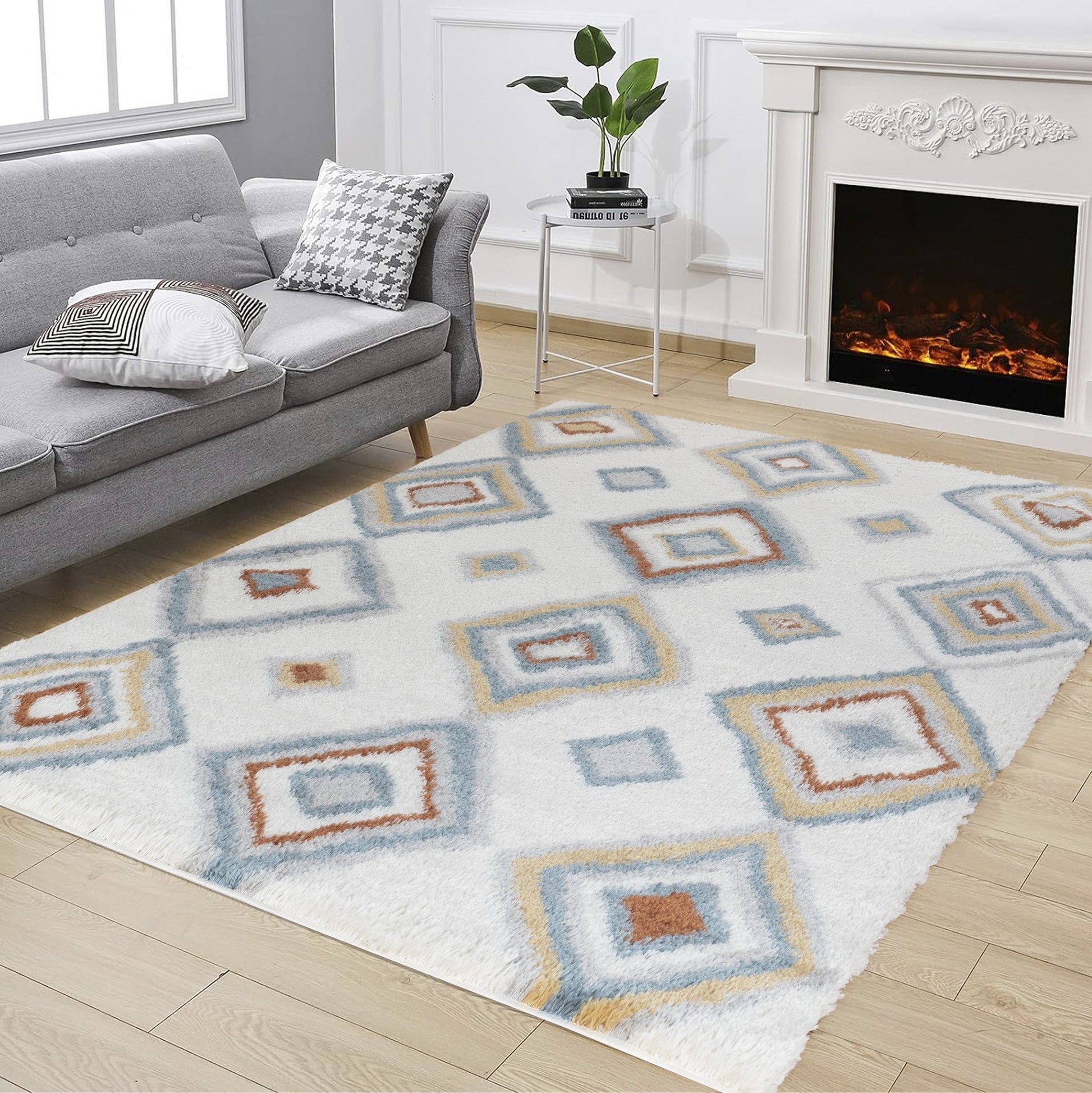 Loft Shag Gc Czy1006 Ivory 7 Ft. 10 In. X 9 Ft. 10 In. Shaggy Area Rug Ivory Polyester