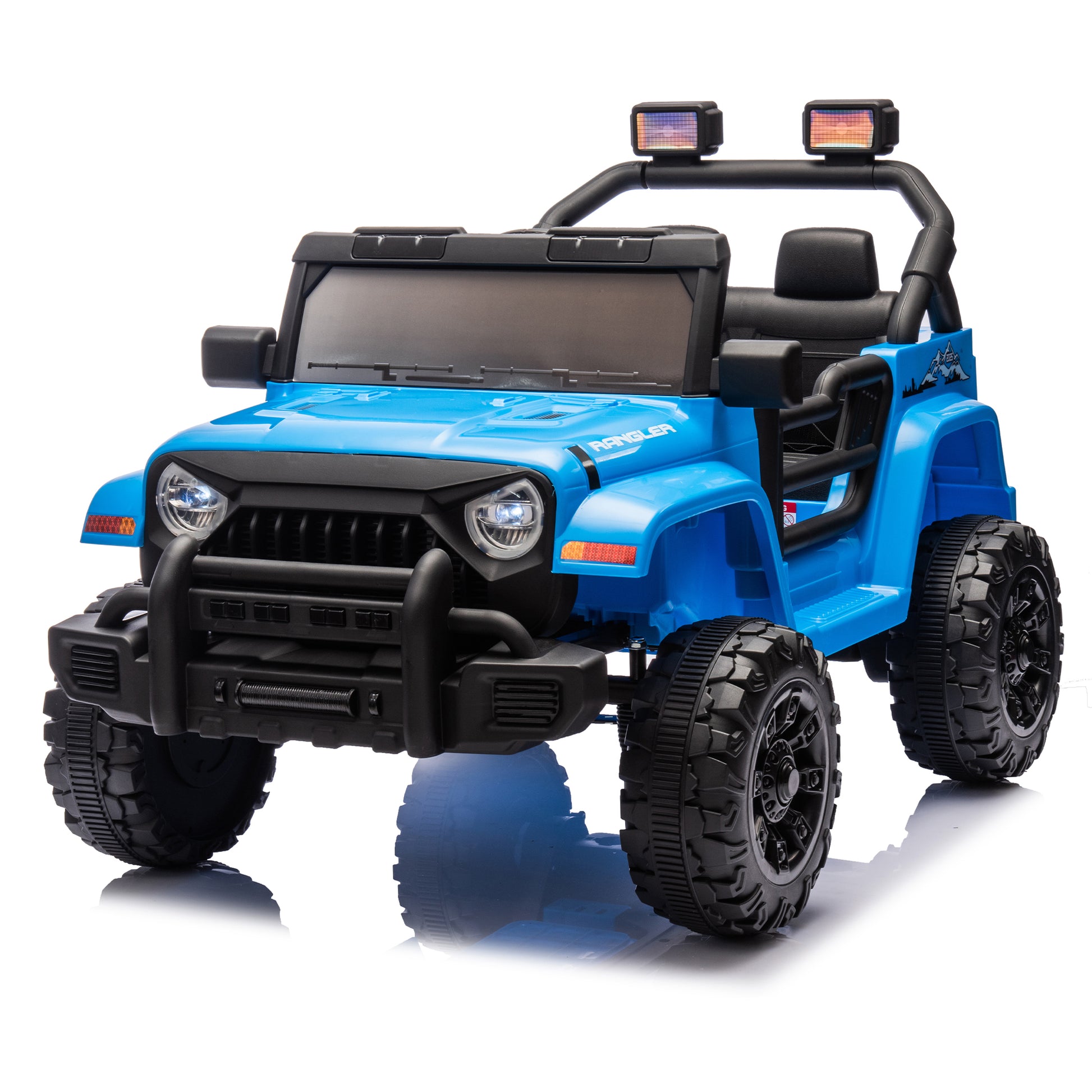 12V Kids Ride On Electric Car W Parents Control,Dual Drive, Four Wheel Suspension,With Music,Bluetooth,Mp3,Usb,With Headlights, Steering Wheel Quick Release,Slow Start For Kids Aged 3 8. Blue 50 99 Lbs Polypropylene