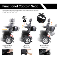 Xl3D4L Electric Mobility Recreational Travel Scooter For Adults,Mobility Scooters For Seniors, 4 Wheel Powered Mobility Scooters Black Abs Pc Abs Pc