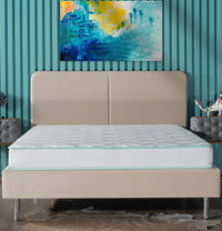 Twin Size 6" Medium Innerspring Hybrid Mattress White Green Foam Spring Twin