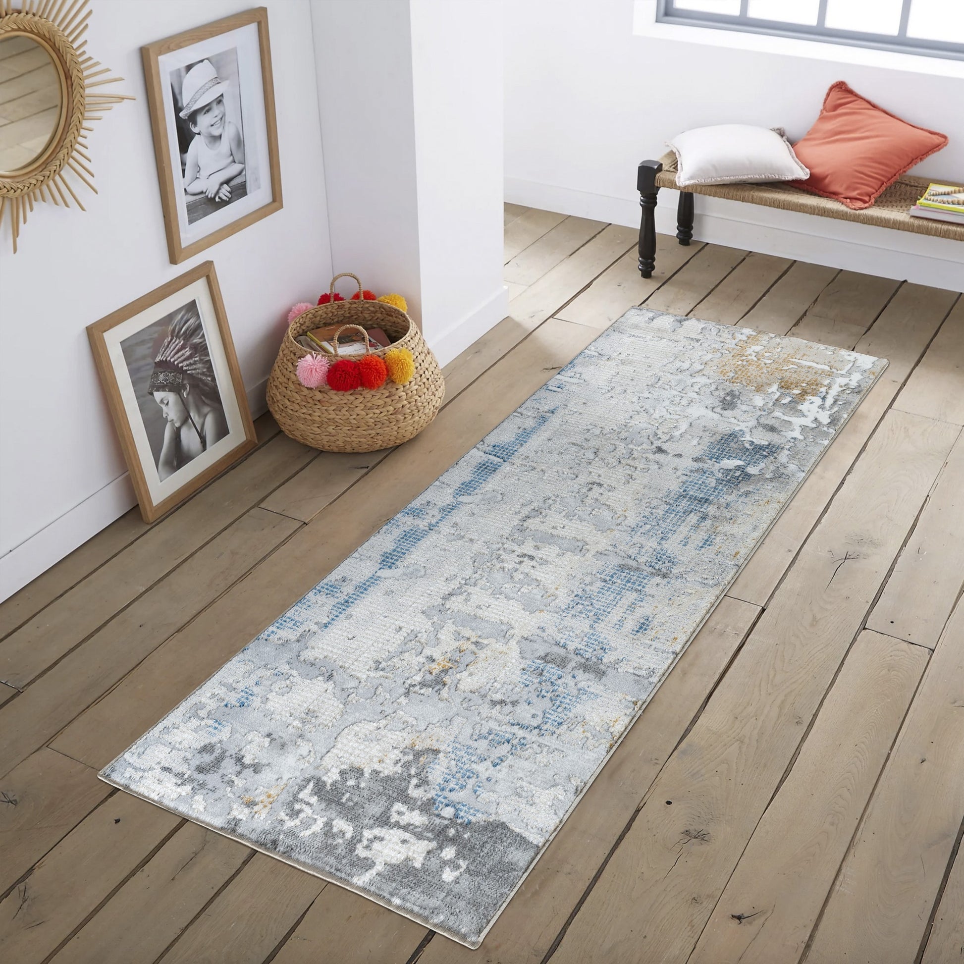 Textures Gc Art2001 Multi 5 Ft. 3 In. X 7 Ft. Area Rug White Polyester