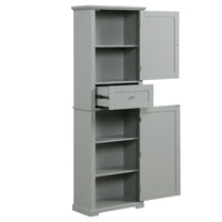 Tall Bathroom Storage Cabinet, Freestanding Storage Cabinet With Drawer And Adjustable Shelf, Mdf Board With Painted Finish, Grey Grey Mdf