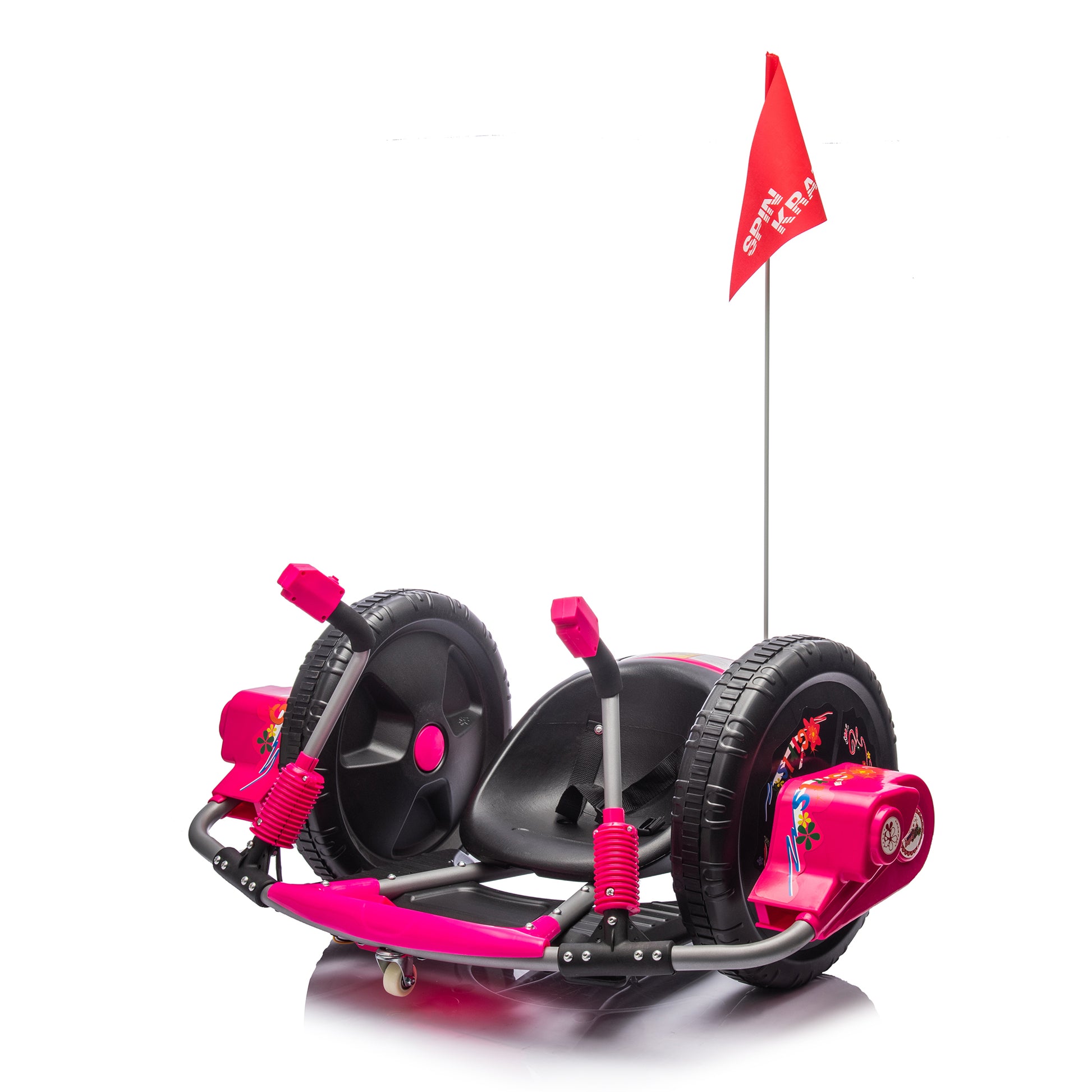 12V Kids Ride On Electric Toy,2Wd,16'' Exaggerated Wheel,Dual Handle Control For 360 Degree Flexible Steering And Rotation,Solid Metal Frame,Provide A Speed Of 4.66 Mph For Kids Aged 6 . Pink 50 99 Lbs Polypropylene