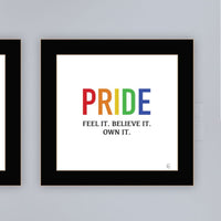 "Pride & Proud Of Yourself And Others " Framed Wall Art For Living Room, Wall Art Print For Home Decor, Bedroom Wall Art By Fearfully Made Creations Multicolor Wood Paper