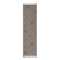 Naar Guros Collection 2X8 Cream Trellis Indoor Outdoor Area Rug Cream Polypropylene