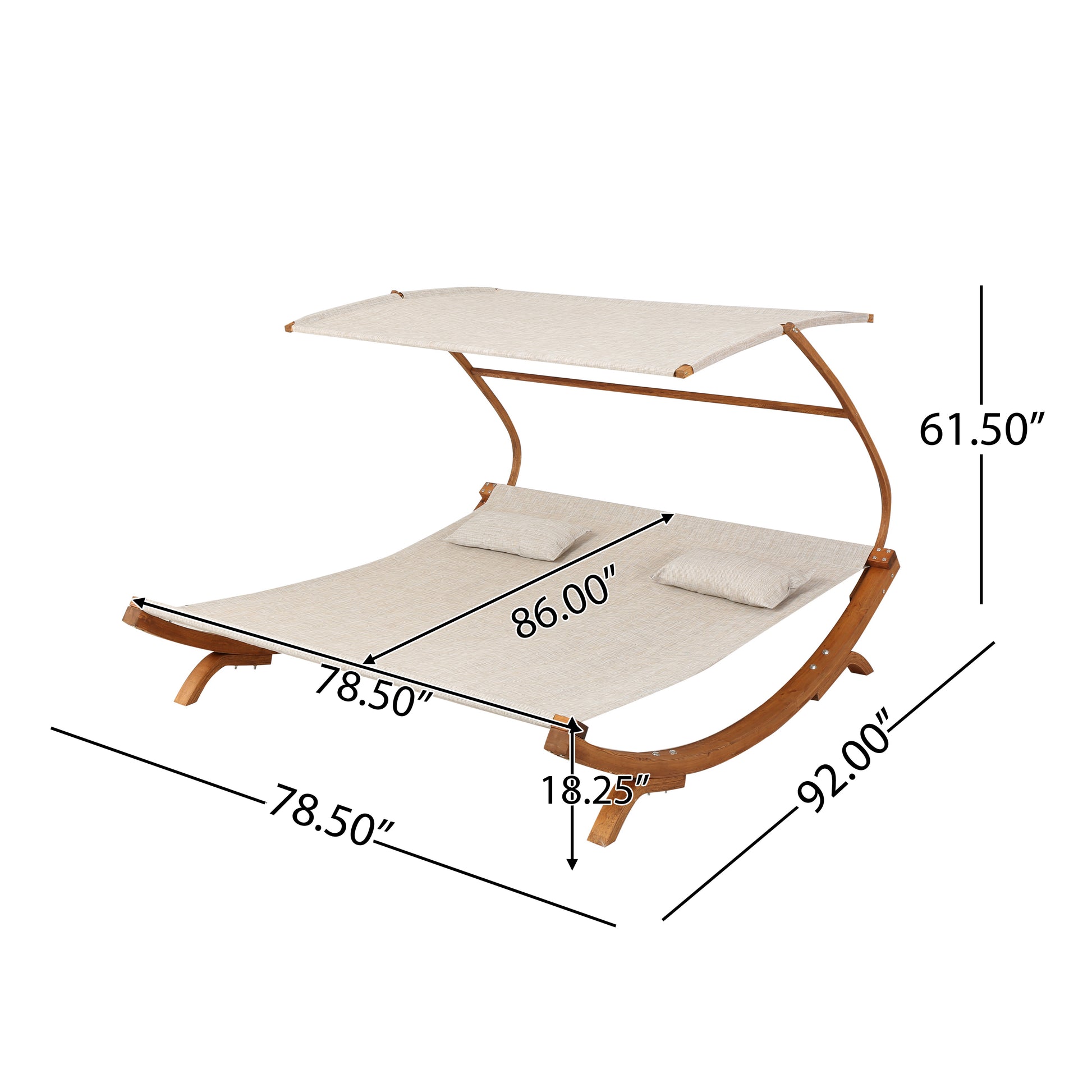 San Juan Sunbed W Adjustable Canopy Teak Metal Mesh