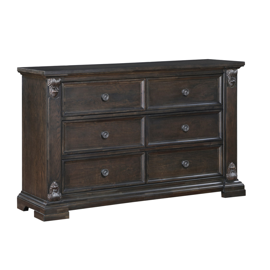 Elegant Design 6 Drawers Dresser Traditional Vintage Bedroom Furniture 1Pc Espresso Finish Espresso Traditional,Vintage Wood