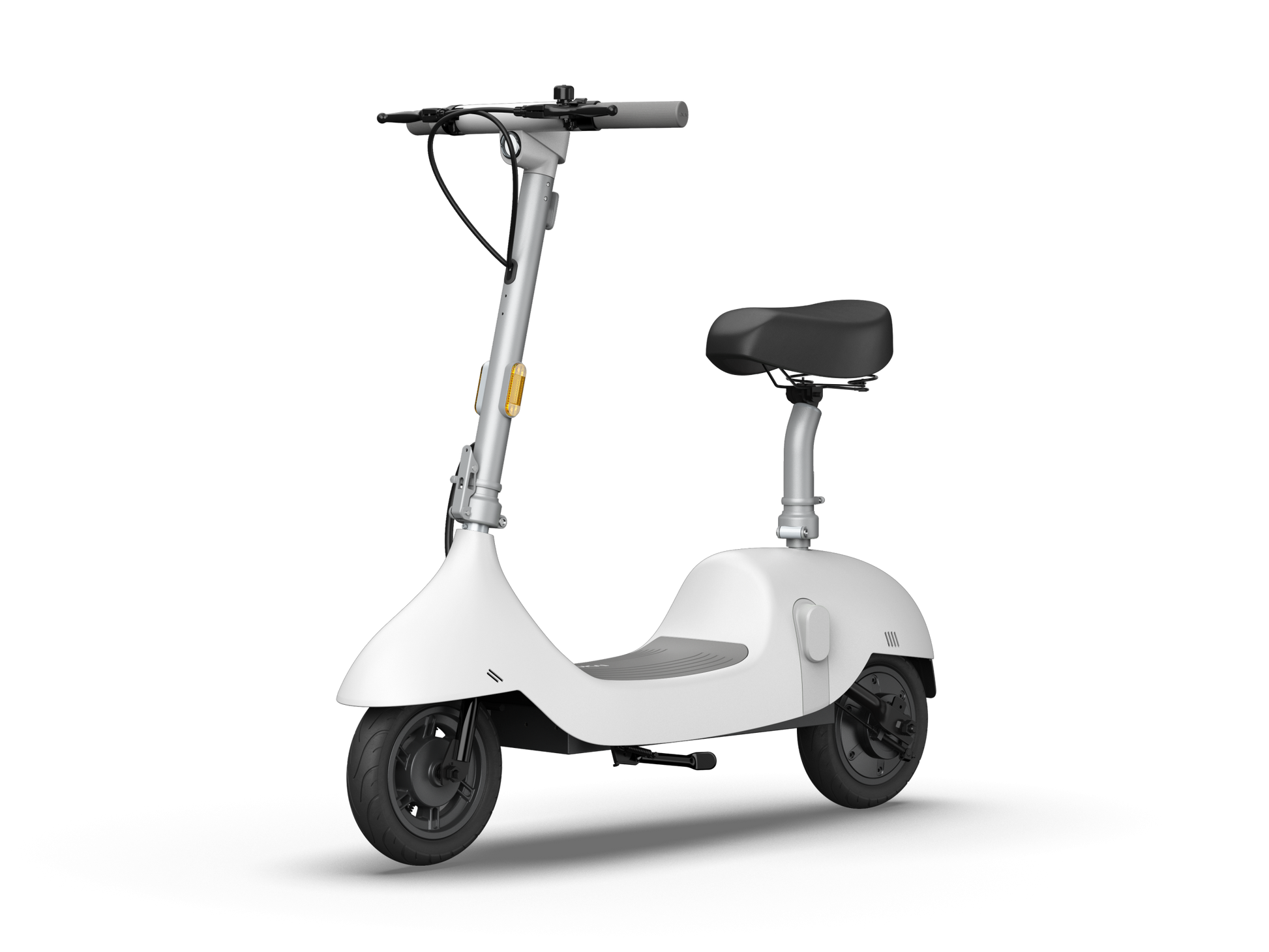 Electric Scooter With Foldable Seat W 35 Miles Operating Range & 15.5Mph Max Speed White White Aluminum