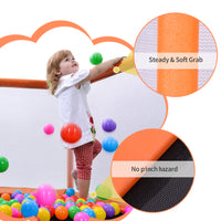 55'' Toddlers Trampoline With Safety Enclosure Net And Balls, Indoor Outdoor Mini Trampoline For Kids Orange Metal