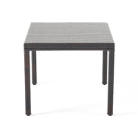 Rhode Island 7Pc Rectangular Table Brown Rattan