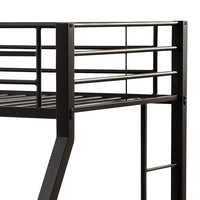 Sandy Black Twin Xl Queen Bunk Bed With Built In Ladder Black Contemporary Metal