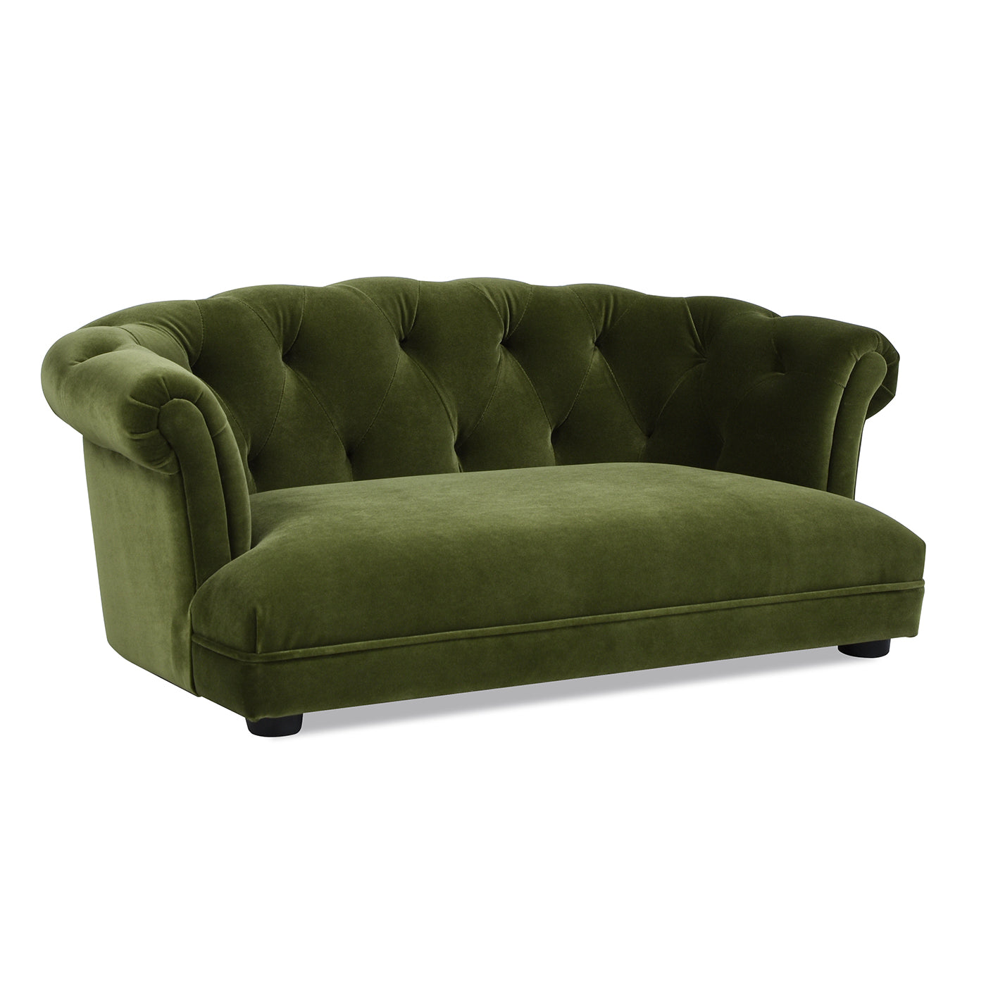 Kiki 36.5" Chesterfield Dog Sofa Bed, Medium, Olive Green Performance Velvet Olive Green Foam Velvet