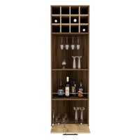 Marsella Corner Bar Cabinet, Eight Built In Wine Rack, Two Side Shelves Multi Primary Living Space Modern Shelves Included Particle Board