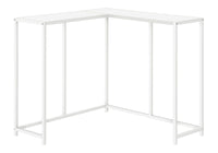 Accent Table, Console, Entryway, Narrow, Corner, Living Room, Bedroom, White Laminate, White Metal, Contemporary, Modern White Particle Board