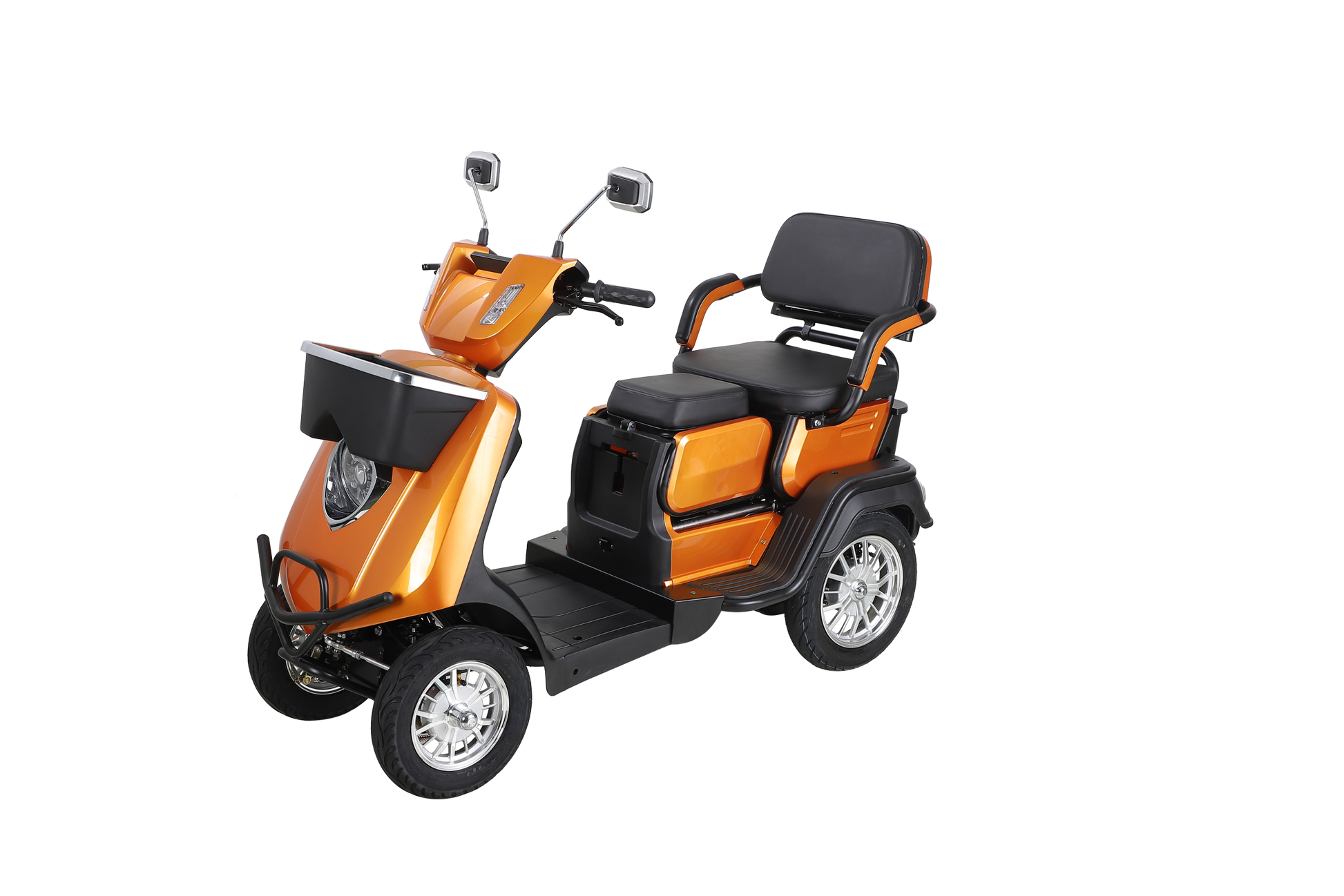 Heavy Duty 4 Wheel Mobility Scooters For Seniors & Adults 500Lbs Capacity Orange Abs Pc