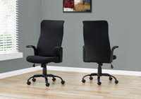 Office Chair, Adjustable Height, Swivel, Ergonomic, Armrests, Computer Desk, Work, Black Mesh, Black Metal, Contemporary, Modern Black Foam Polyester