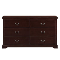 Classic Traditional 1Pc Dresser Of 6 Drawers Cherry Finish Bedroom Wooden Storage Furniture Cherry Wood