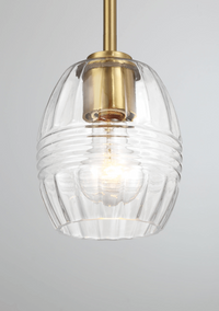 Vista Single Pendant Chain Hanging Light With Clear Glass Satin Brass Clear,Gold Ceiling Lights Brass,Glass,Metal