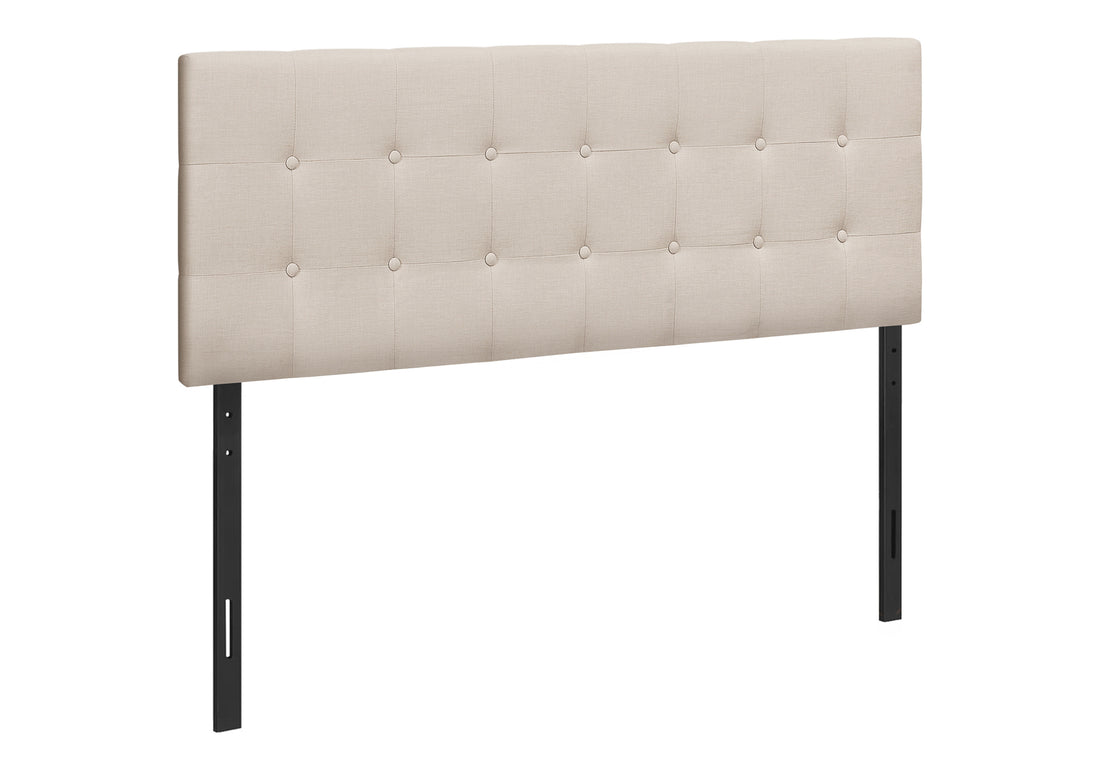 Bed, Headboard Only, Queen Size, Bedroom, Upholstered, Beige Linen Look, Transitional Beige Foam Solid Wood Mdf