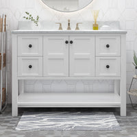 48'' Cabinet White Acacia Wood