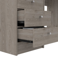 Computer Desk With 1 Open Storage Shelf, 3 Drawers, Light Gray Light Gray Solid Wood Mdf Engineered Wood