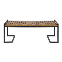 Hopkins Industrial Wood And Metal Bench Teak Acacia Wood