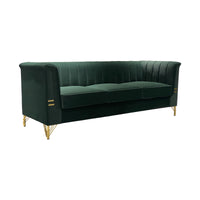 Fx P82 Gr Sofa 82.67'' W Velvet Sofa, Mid Century Sofa Furniture Chesterfield Couch For Living Room Sofa, Green Green Velvet 3 Seat