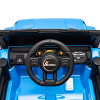 12V Kids Ride On Electric Car W Parents Control,Dual Drive, Four Wheel Suspension,With Music,Bluetooth,Mp3,Usb,With Headlights, Steering Wheel Quick Release,Slow Start For Kids Aged 3 8. Blue 50 99 Lbs Polypropylene