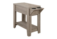 Accent Table, Side, End, Storage, Lamp, Living Room, Bedroom, Dark Taupe Laminate, Transitional Taupe Particle Board