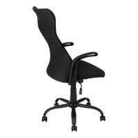 Office Chair, Adjustable Height, Swivel, Ergonomic, Armrests, Computer Desk, Work, Black Mesh, Black Metal, Contemporary, Modern Black Foam Polyester