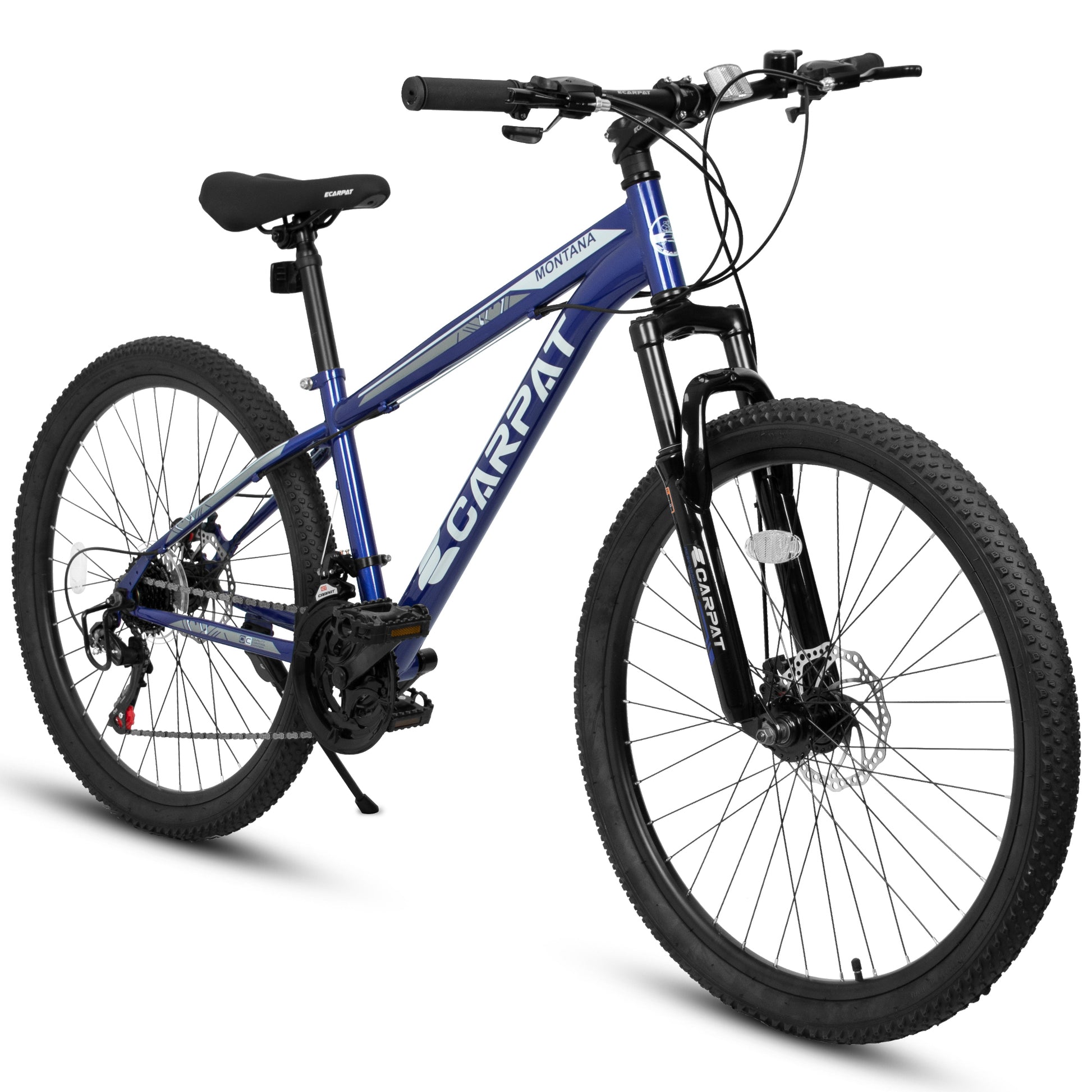 A2610 26 Inch Mountain Bike 21 Speeds, Suspension Fork, Steel Frame Disc Brake For Men Women Mens Bicycle Adlut Bike Cycling Blue Without Anti Slip Garden & Outdoor Classic Multifunctional Steel