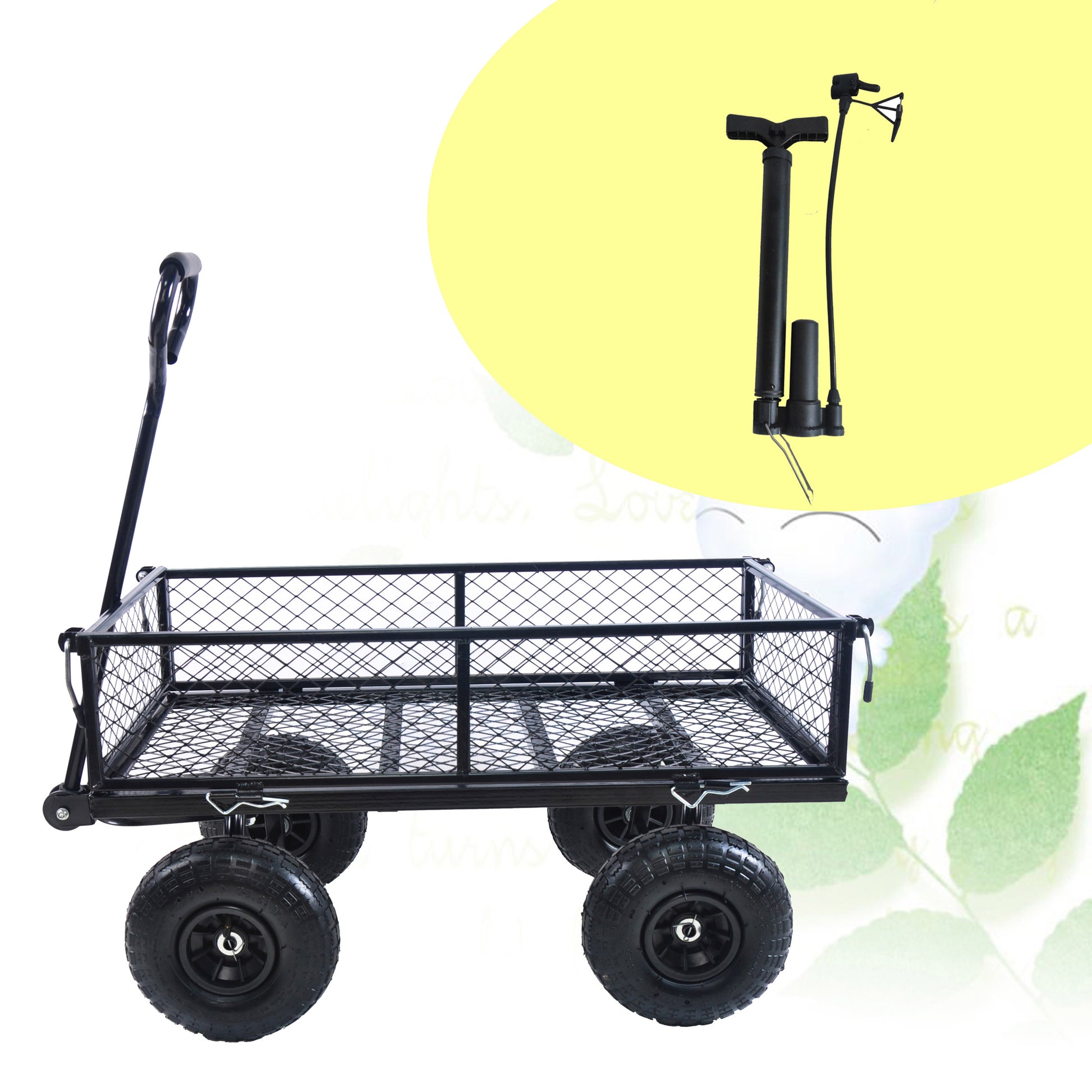 Wagon Cart Garden Cart Trucks Make It Easier To Transport Firewood Tc1840Bkg Black Metal