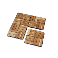 10 Pcs Interlocking Deck Tiles Checker Pattern, 12" X 12" Square Yellow Acacia Hardwood Outdoor Flooring For Patio, Bancony, Pool Side,.. Yellow Acacia Wood