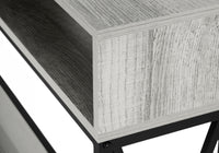 Accent Table, Console, Entryway, Narrow, Sofa, Living Room, Bedroom, Grey Laminate, Black Metal, Contemporary, Modern Grey Metal