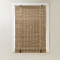 Bamboo Light Filtering Roman Shade 64"L Natural Ash Bamboo