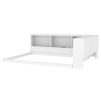 Metal Full Size Daybed With Storage Cabinets And Usb Ports, White Full White Metal