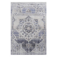 8X10 Cream Blue Medallion Non Shedding Living Room Bedroom Dining Home Office Stylish And Stain Resistant Area Rug Cream Blue Polyester