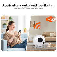 Self Cleaning Litter Box 2.2Lb 23Lb Cat Can Use, 100L Automatic Cat Litter Box Self Cleaning, Extra Large For Multiple Cats, Anti Pinch, All Clumping Litter Can Use, With Garbage Bags, App Control White Gray Abs