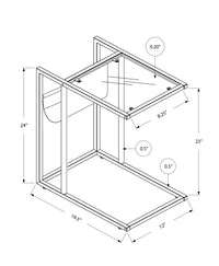 Accent Table, C Shaped, End, Side, Snack, Magazine Storage, Living Room, Bedroom, White Leather Look, White Metal, Contemporary, Modern White Metal