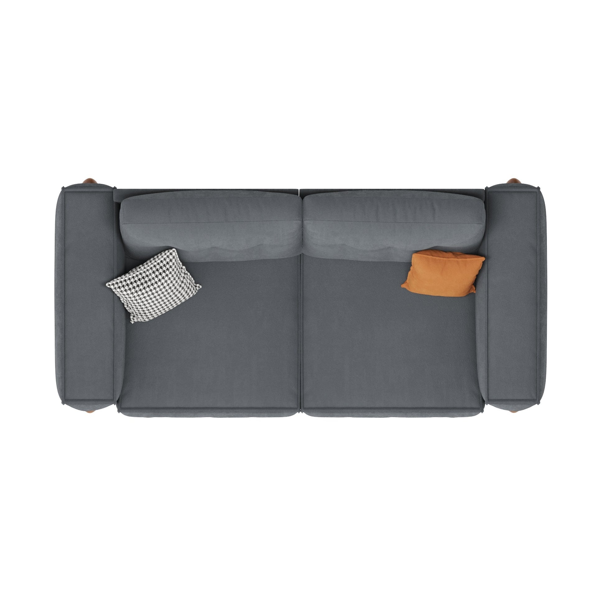 Loveseat Sofa With Deep Seat, Modern Chenille Beautiful Seat Couch For Living Room Upholstered 2 Seater Small Couch For Bedroom, Apartment Gray Chenille